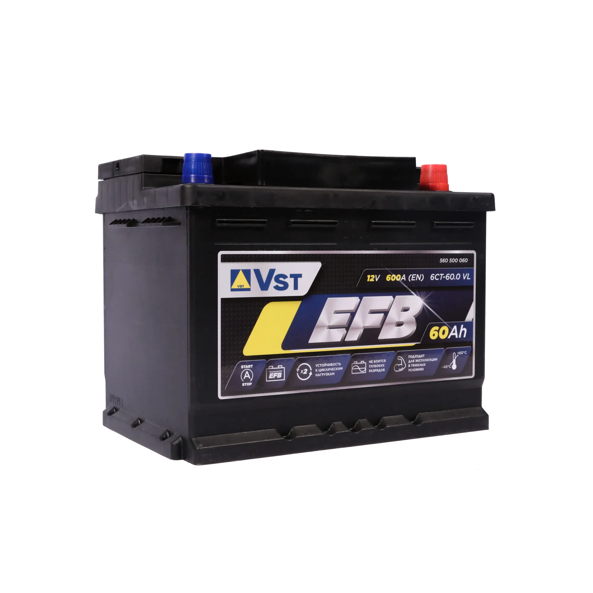 Аккумулятор VST EFB Stop&Go 60 А/ч обратный R+ 242x175x190 L2 EN 600 А