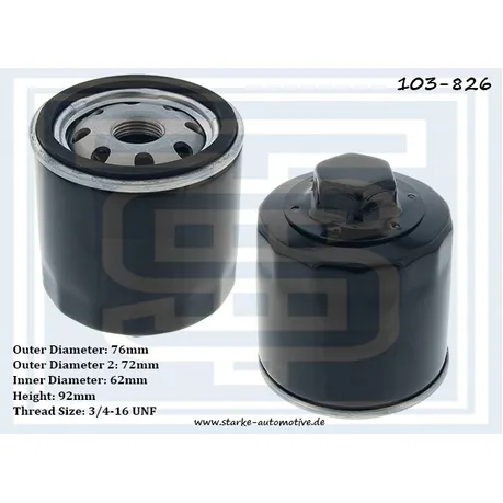 Фильтр масляный VW GOLF III-IV / POLO (6N/6R) 1,4-1,6 STARKE 103-826