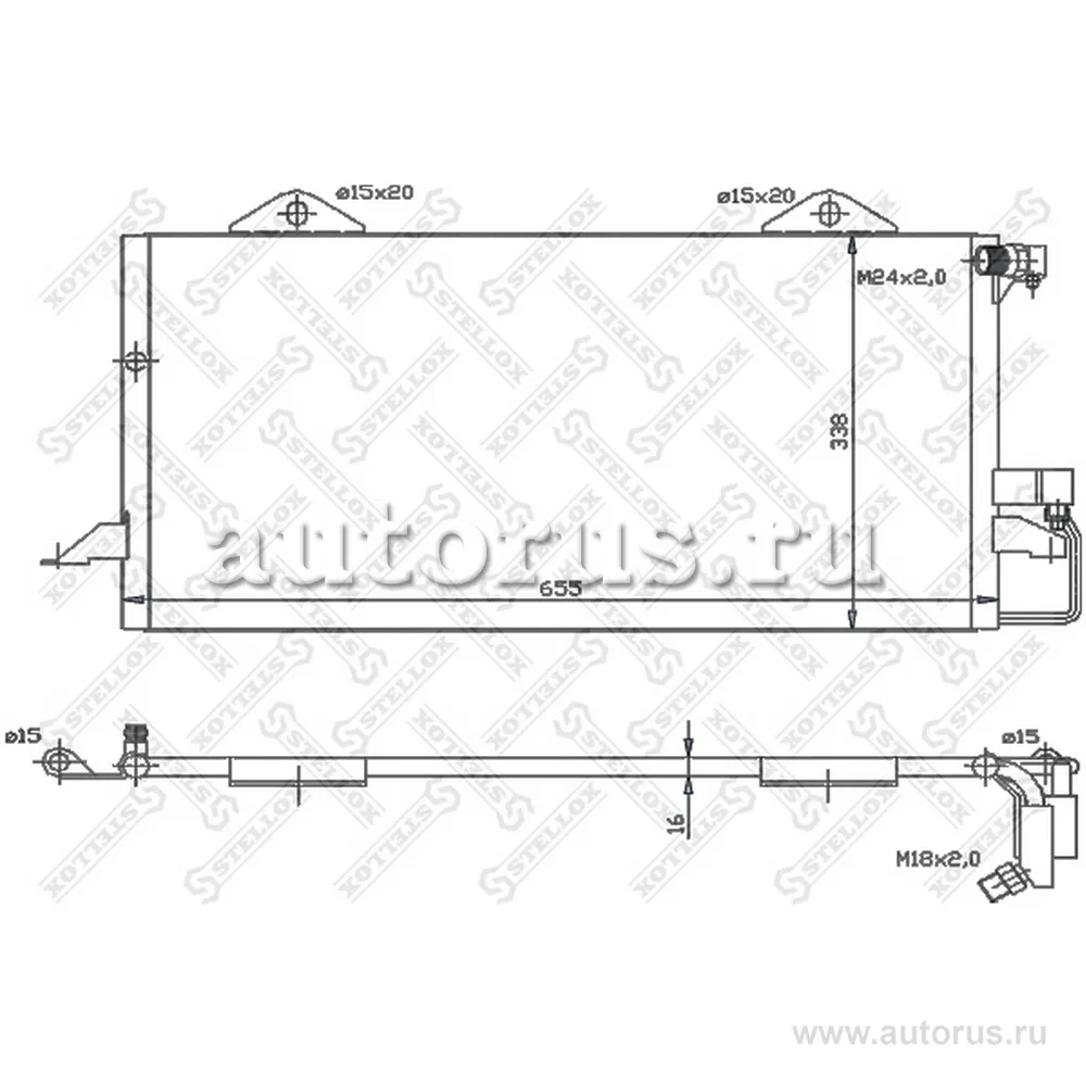 Радиатор конд. Audi 80/A6 1.9TD/TDi 97 STELLOX 1045300_SX