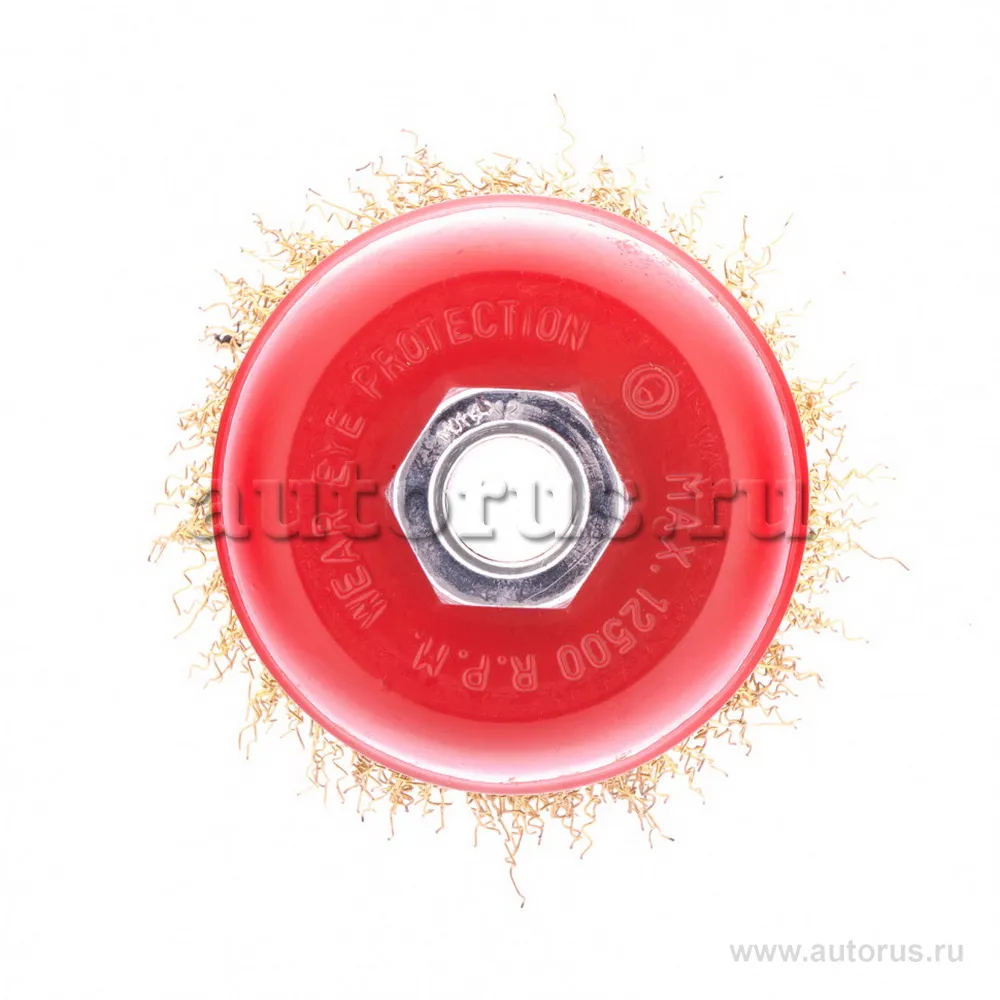 Щетка для УШМ, 75 мм, М14, чашка, латунированная витая проволока MATRIX 74604