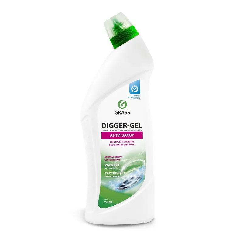 Средство для прочистки труб Grass Digger-Gel щелочное 750мл 1537433