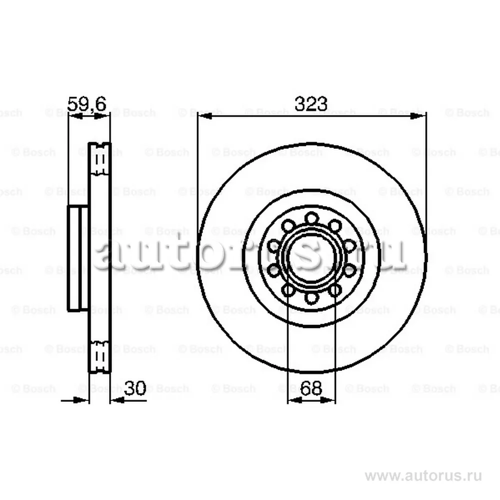Диск тормозной передний BOSCH 0 986 479 060