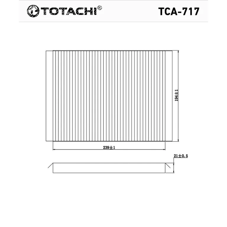 Фильтр салона TOTACHI TCA-717 AC-002 97133-2H001 CU 24 013 TOTACHI TCA-717