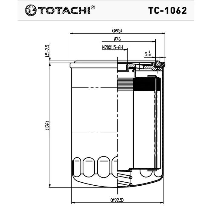 Фильтр масляный TOTACHI TC-1062 C-411 SL50-14-V61 TOTACHI TC-1062