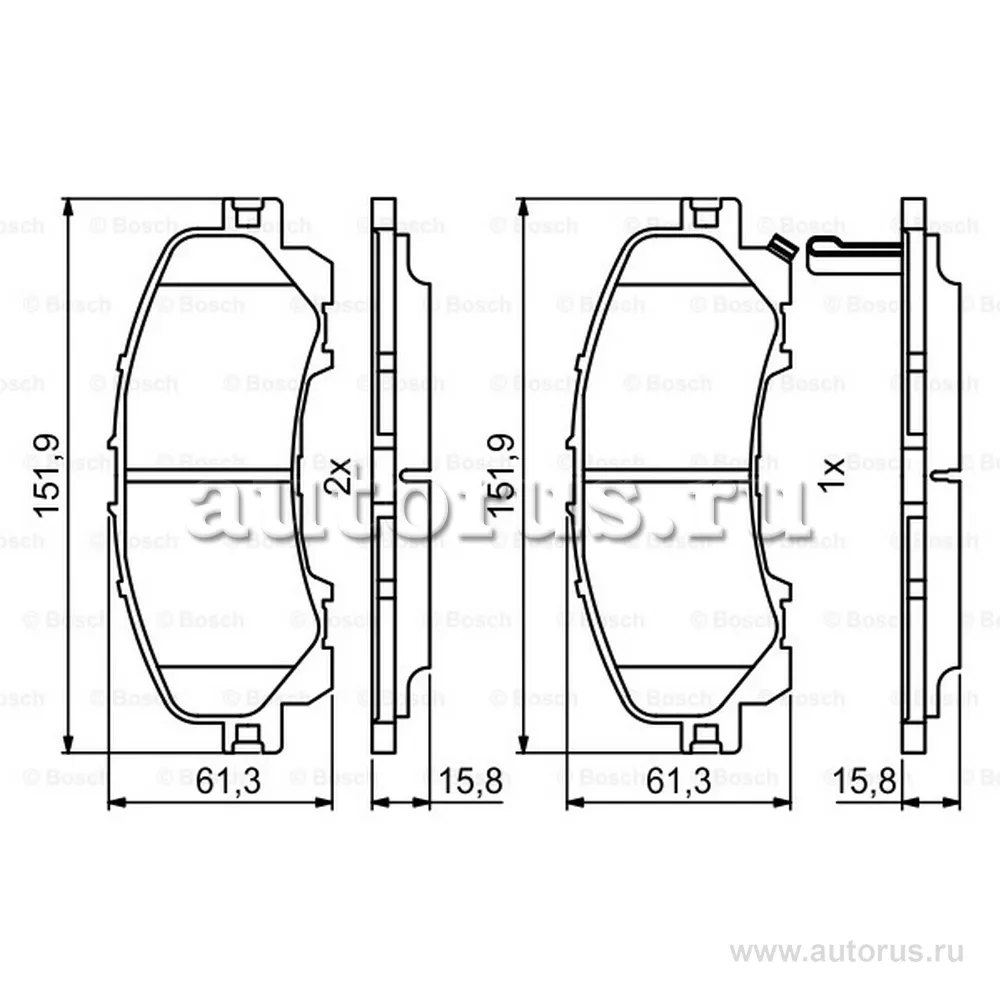 Колодки тормозные NISSAN X-TRAIL (32)/INFINITI Q50 13- передние BOSCH 0986494821