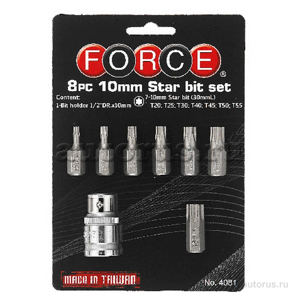 Набор кор бит мм гр пр с держ бит FORCE 4081