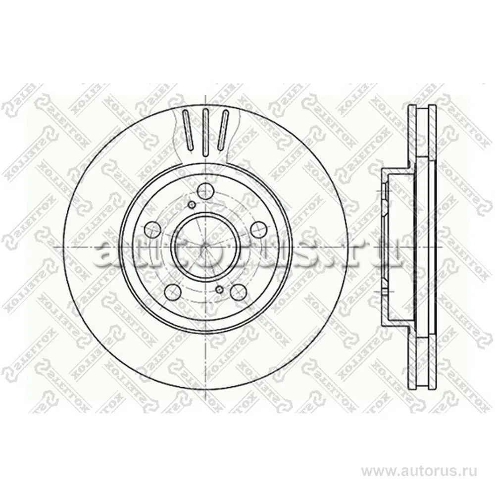 Диск тормозной передний TOYOTA CARINA 1.6 92-97 STELLOX 60204539V_SX