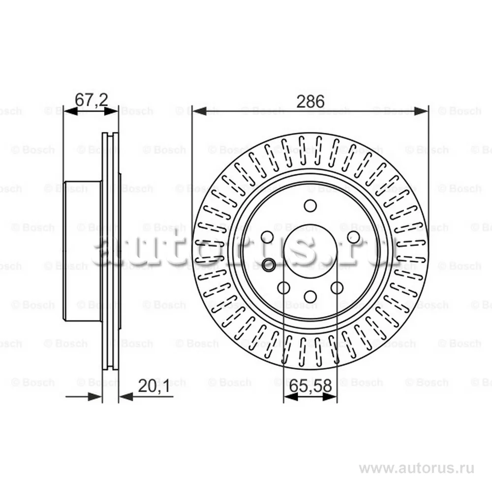 Диск тормозной OPEL OMEGA B 94-03, OMEGA B 94-03 VAUXHALL OMEGA 93 -, OMEGA универсал 93- BOSCH 0986479394