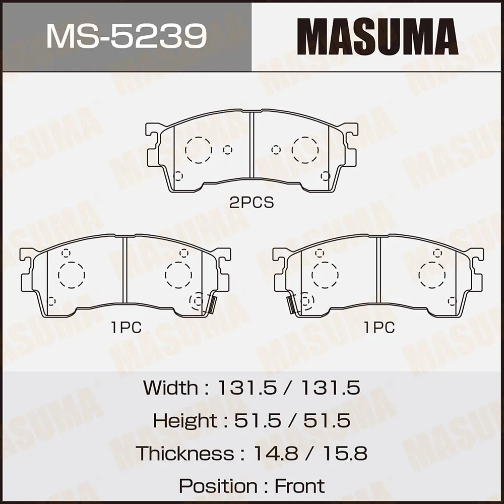 Колодки дисковые MASUMA MS-5239