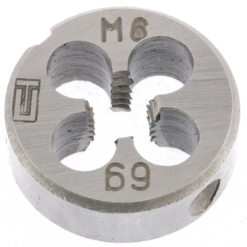 Плашка круглая метрическая М6x1,0 мм СИБРТЕХ 77017