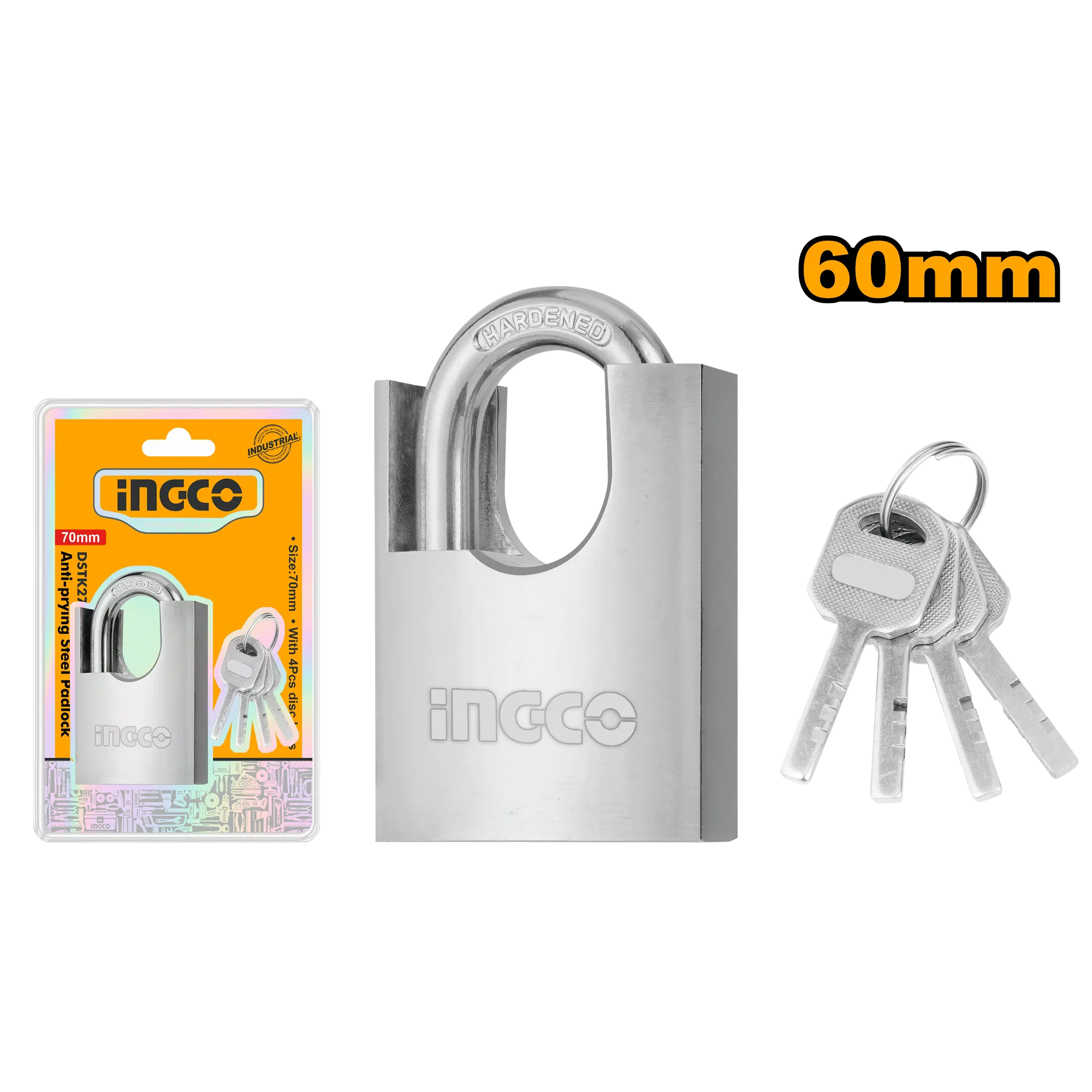 Замок навесной 60 мм INDUSTRIAL INGCO DSTK2601