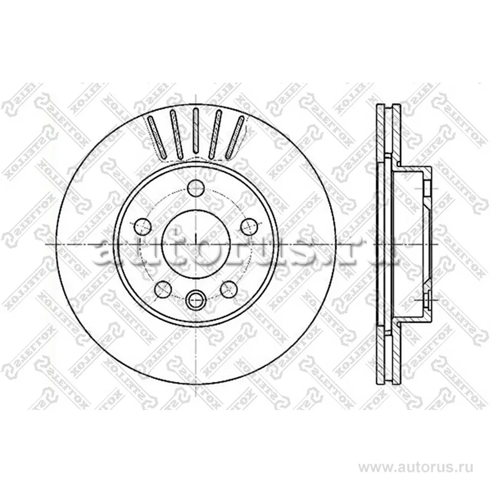 Диск тормозной передний VW T4 2.0 96> STELLOX 60204768V_SX
