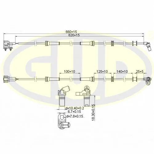 ДАТЧИК ABS ПЕРЕДН NISSAN NAVARA/PATHFINDER III G.U.D GABS02439
