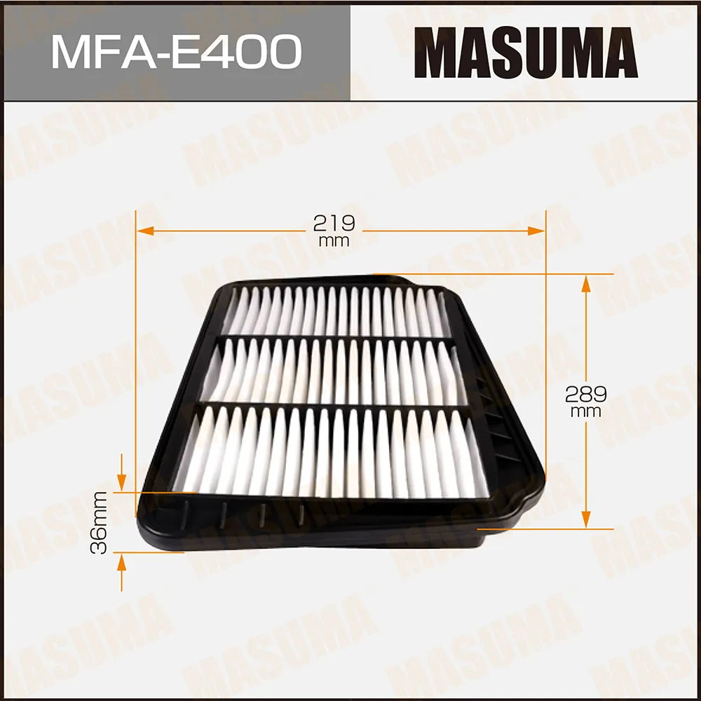 Воздушный фильтр A0438 MASUMA LHD CHEVROLET/ LACETTI/ V1400, V1600, V1800 03- (1/40) MASUMA MFAE400