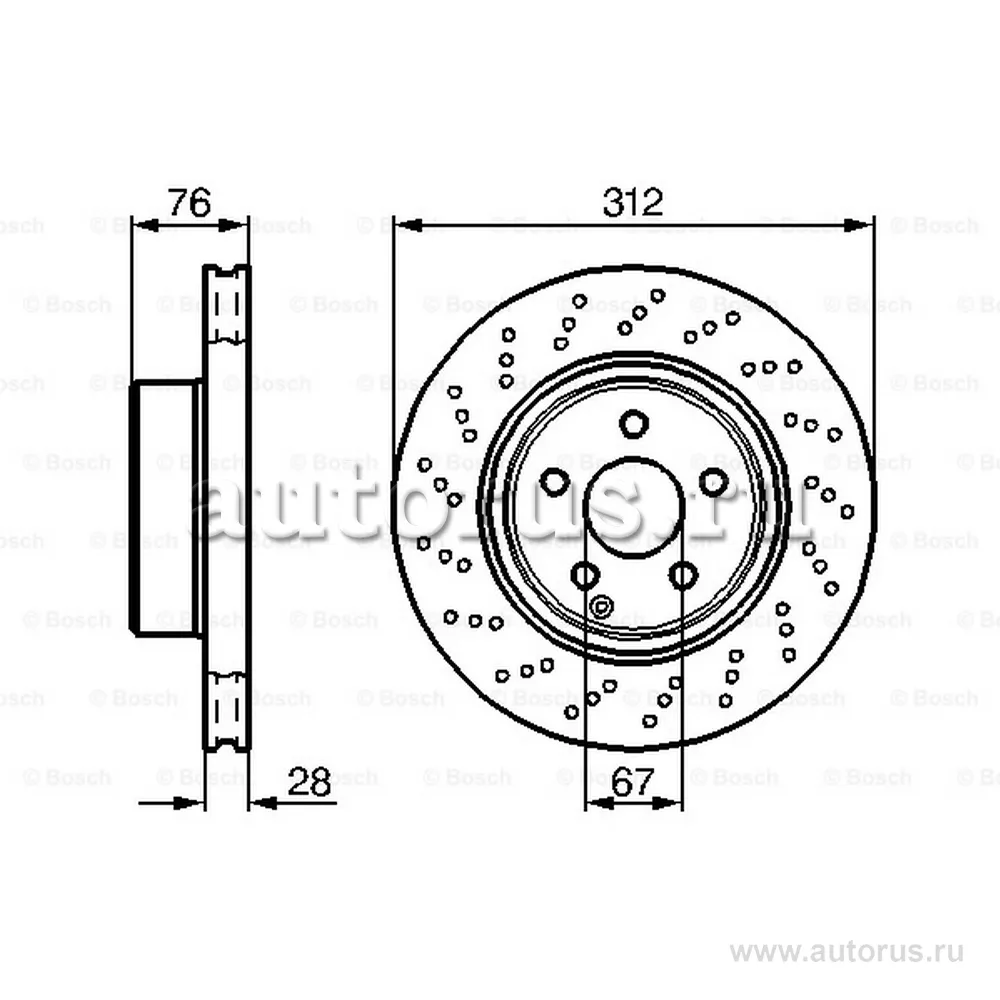 Диск тормозной передний BOSCH 0 986 478 471