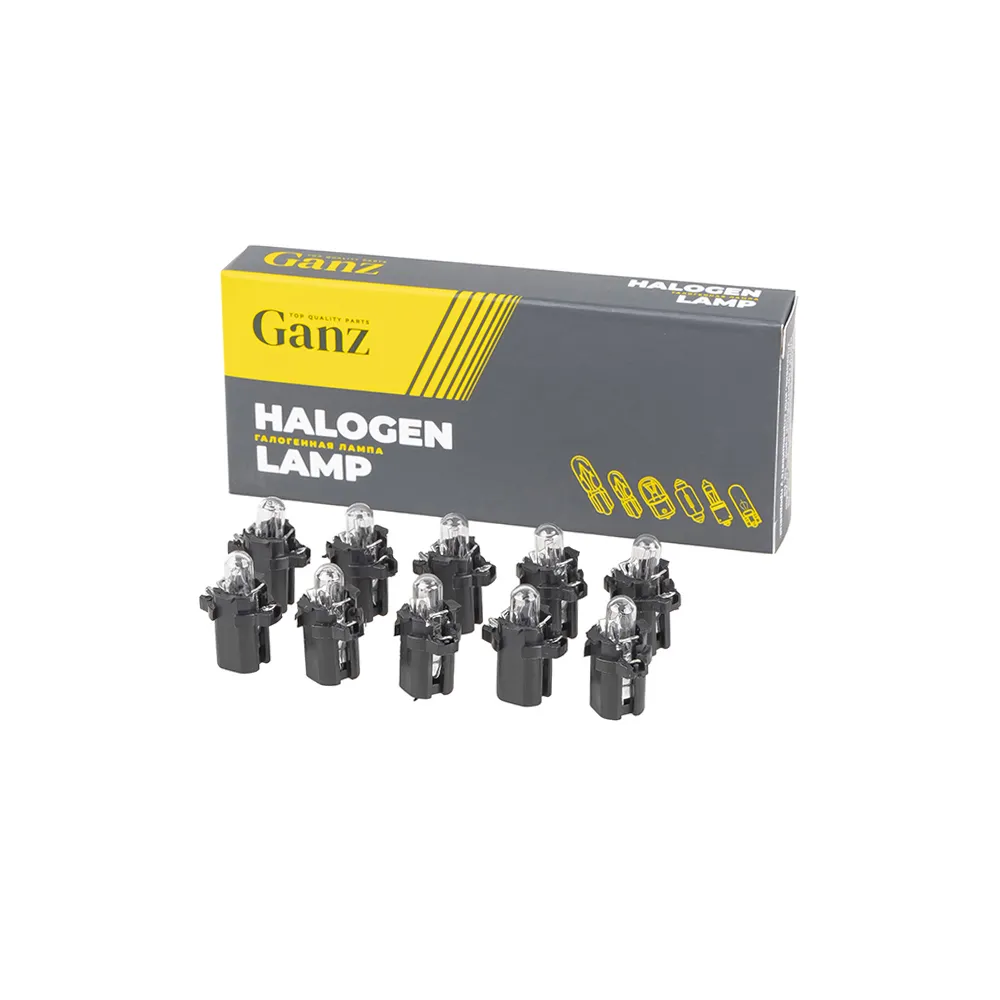 Лампа 12V T5 2W B8,3d GANZ 10 шт. BOX (10 шт. цена за 1 шт.) GIP06348