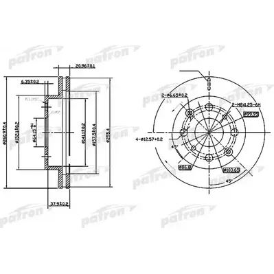 Диск тормозной передний HONDA: CIVIC III HATCHBACK 89-91, CIVIC IV PATRON PBD3021