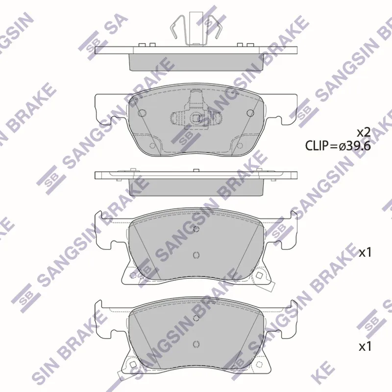 Колодки тормозные передние OPEL Astra K 15- (15INCH) SANGSIN BRAKE SP4239