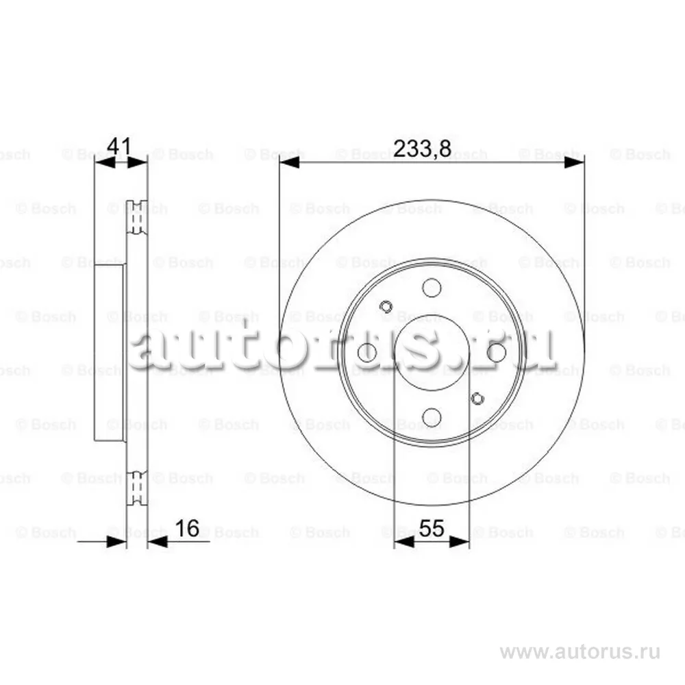 Диск тормозной передний BOSCH 0986479352