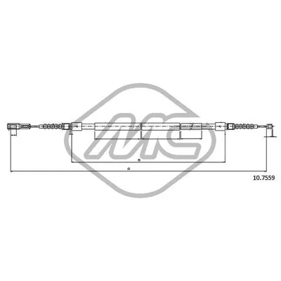 Трос ручника AUDI A8 (L) ALL SX L Metalcaucho 80595