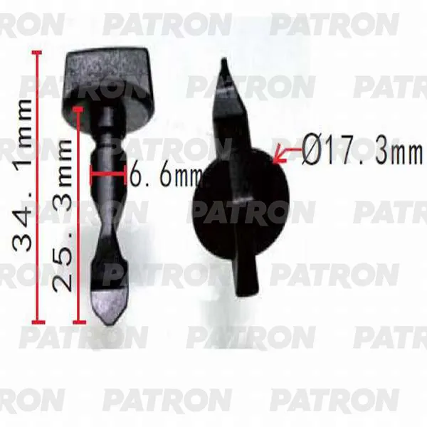 Штифт пластмассовый Audi, Seat, Skoda, Volkswagen применяемость: бампе PATRON P37-0322