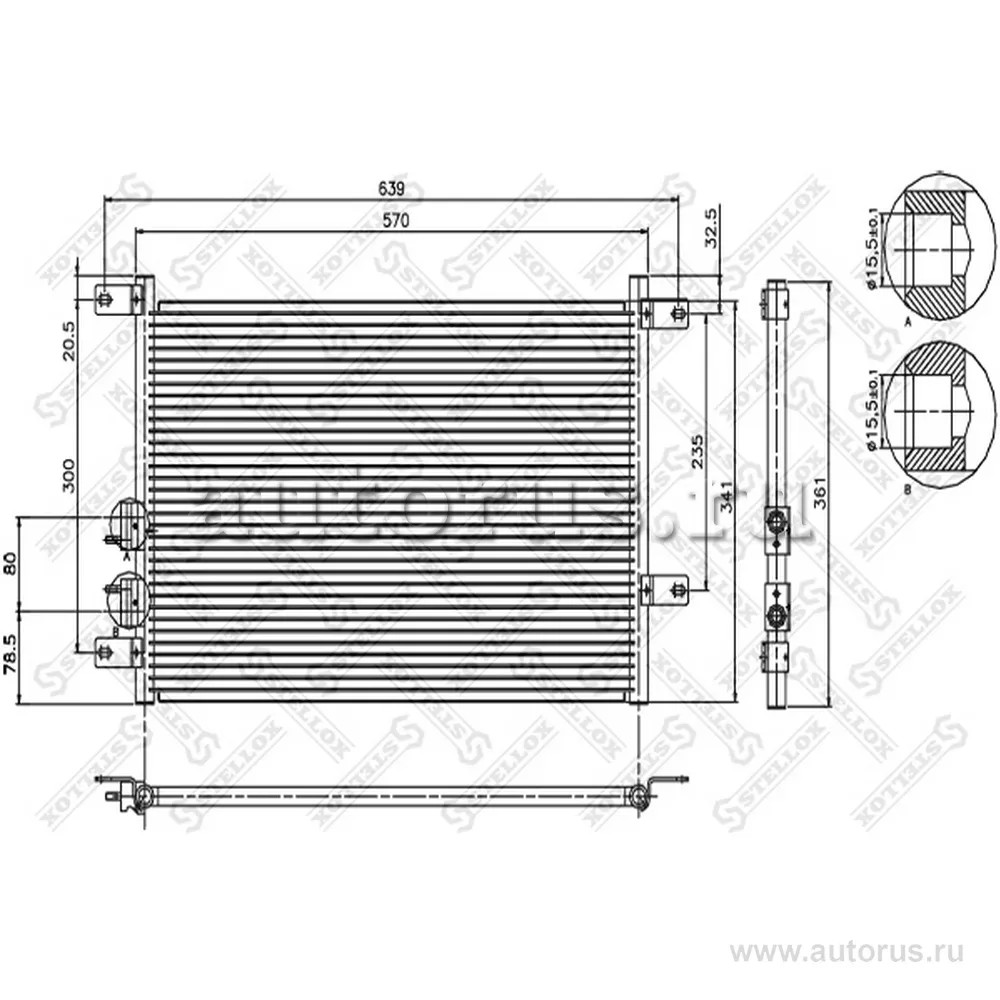Радиатор кондиционера 94526 Alfa Romeo 156 97> STELLOX 10-45390-SX