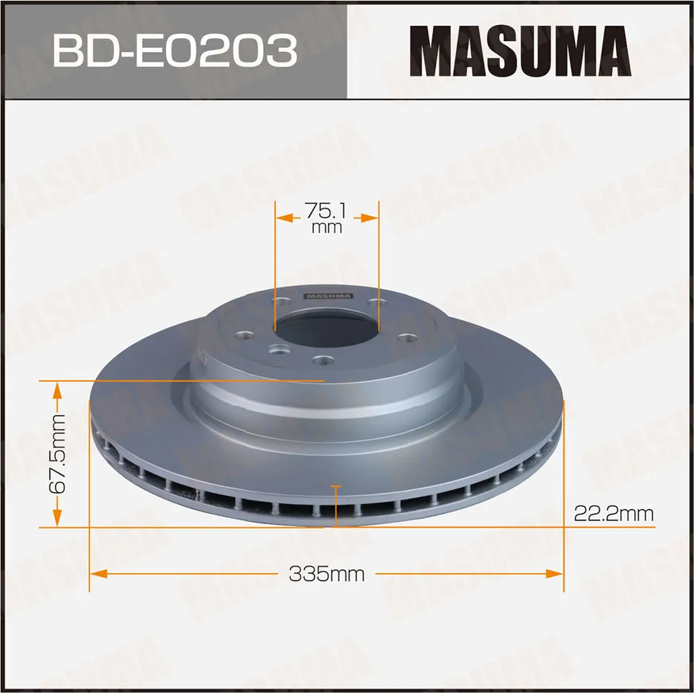 Диск тормозной rear BMW 3-SERIES (E90), 3-SERIES (E91) MASUMA BD-E0203
