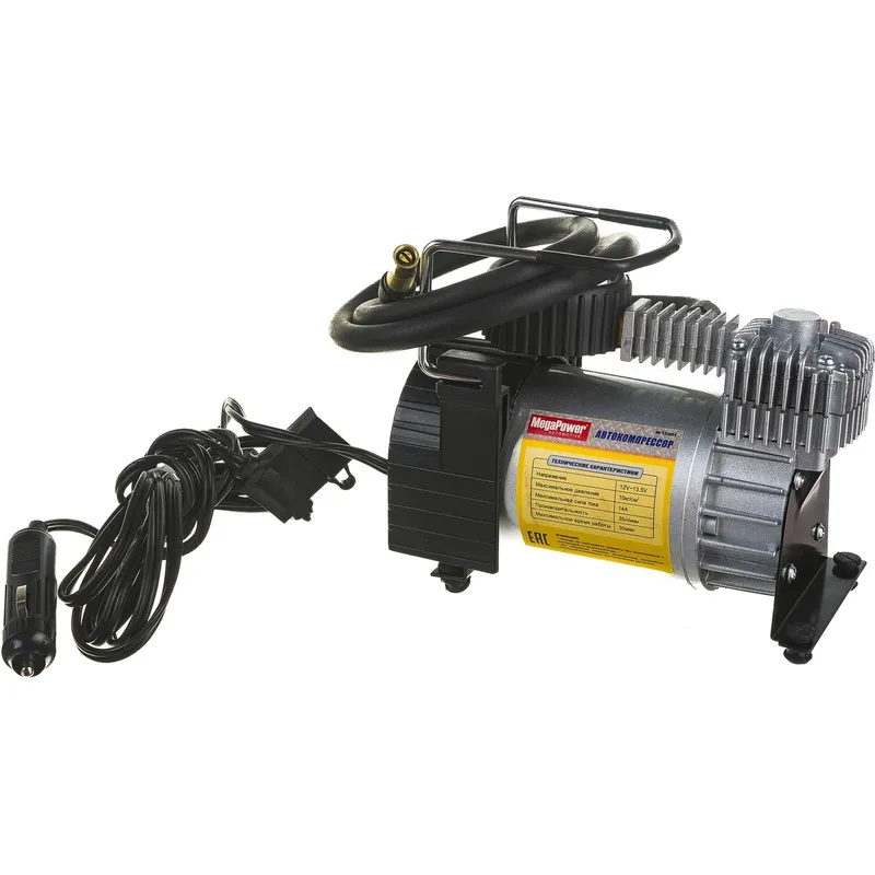 Компрессор M-12001 поршневой 150PSI (35л мин, 14А) с улучшенным охлаждением, в сумке 12V MEGAPOWER M12001