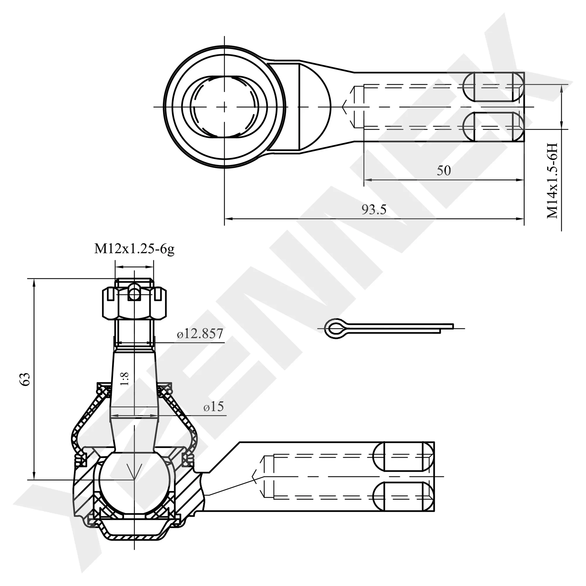 Наконечник рулевой левый/правый MAZDA 323 98-04, 626 87-02, MPV 88-06, REMACY 99-05 ZENNEK DTE0039