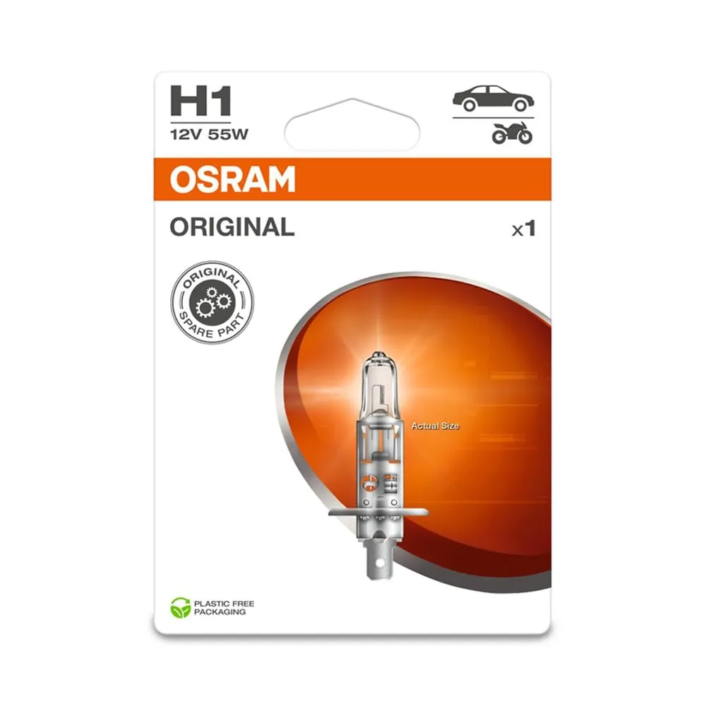Автомобильная галогенная лампа H1, 12V, 55W, P14,5s, ORIGINAL LINE, OSRAM 64150-1BL