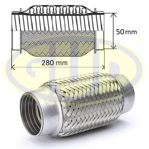 Гофра глушителя усиленная (interloc) 50x280 G.U.D GFP350280IL