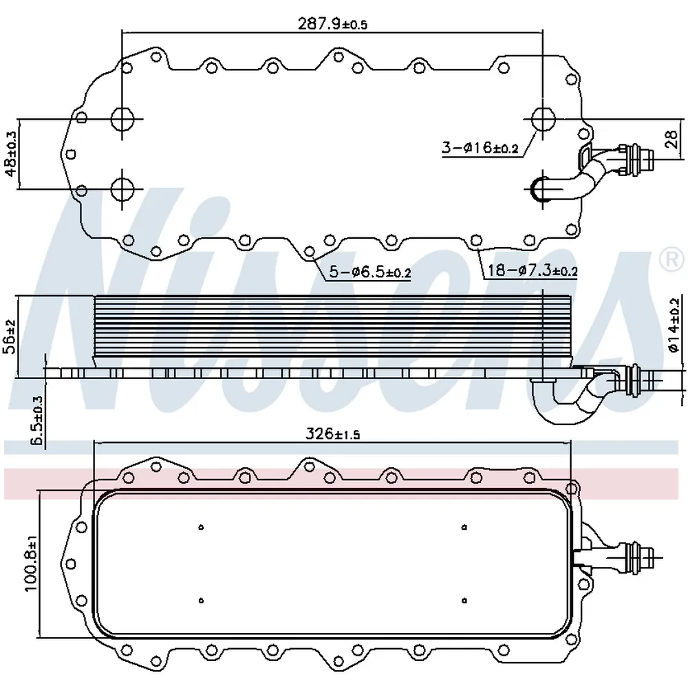 Кулер масл. RANGE ROVER SPORT 13- NISSENS 90947