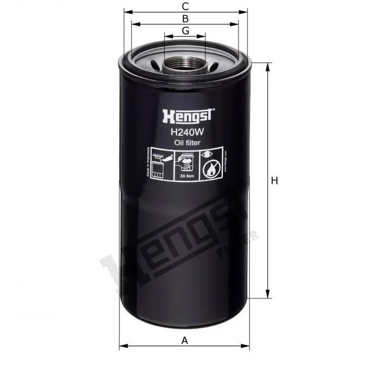 Фильтр масляный CUMMINS 3313279, DET DIESEL. HENGST H240W