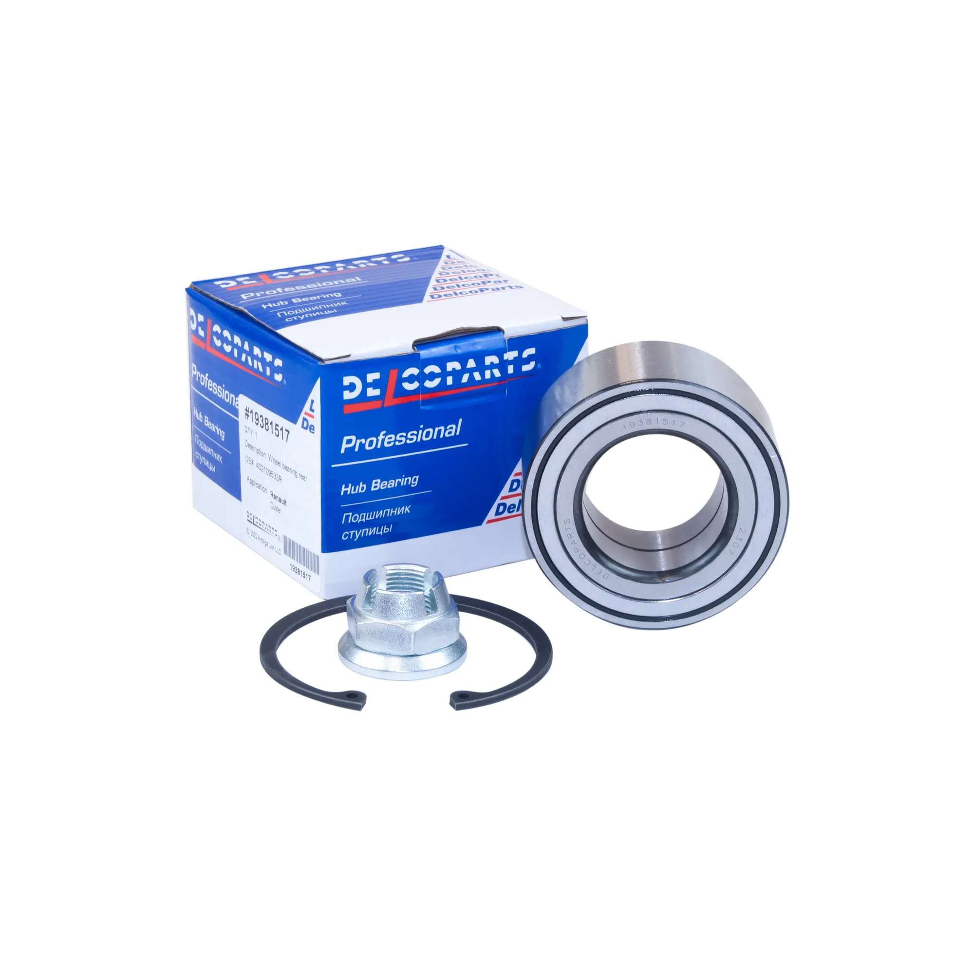Подшипник ступицы задний Renault DUSTER DelcoParts 19381517