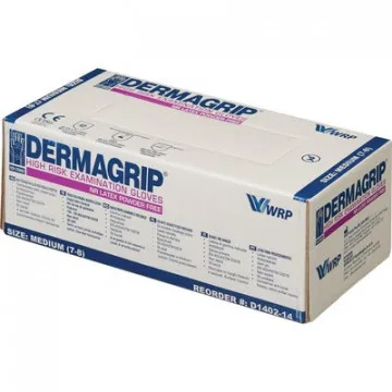 Перчатки мед.смотров. латекс.,нестер.,н/о, Dermagrip High Risk(M) 25 пар,ПС 575495