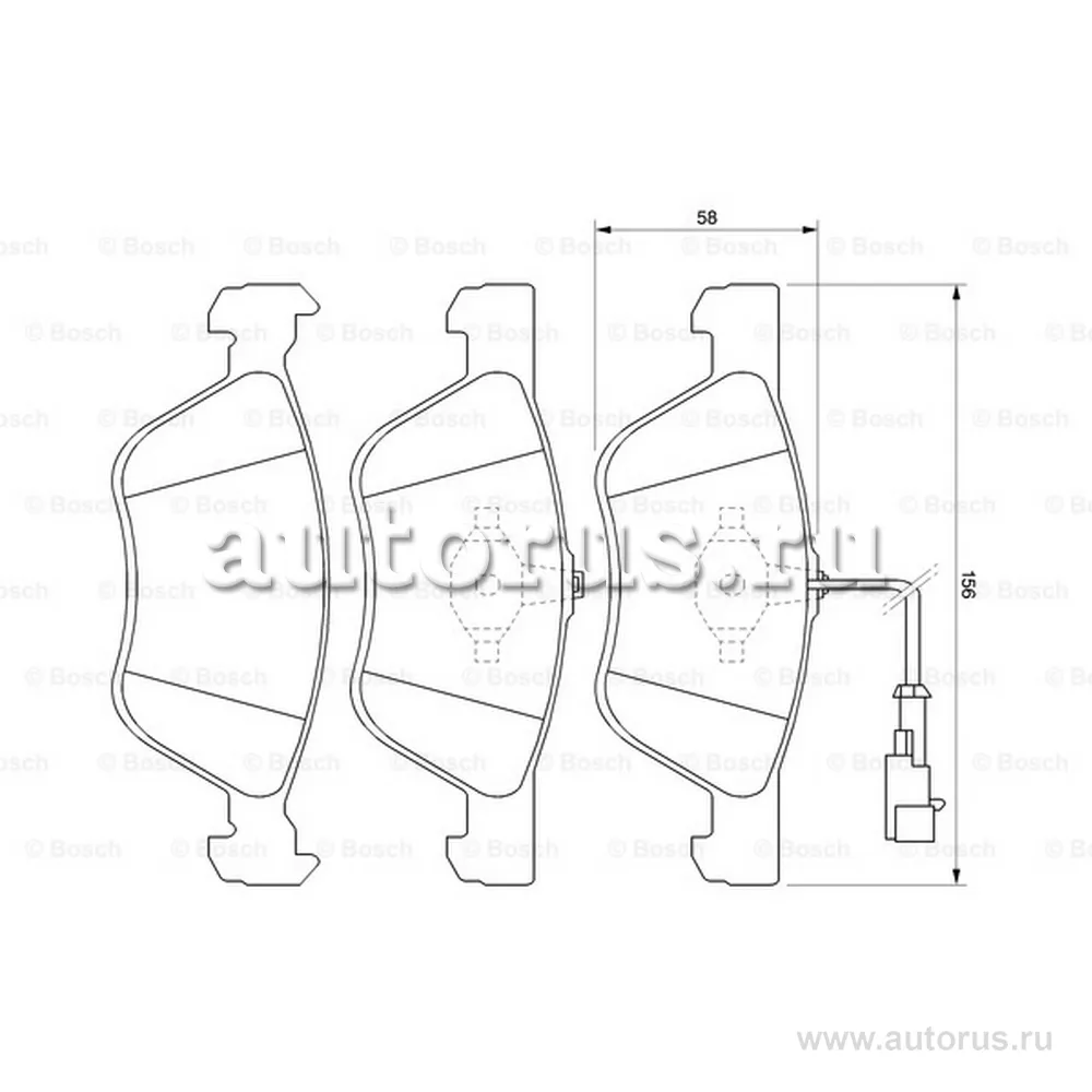 Колодки тормозные передние к-кт BOSCH 0986424578
