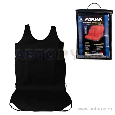 Авточехлы-майка на сиденья с подголовниками однотонный черный 6пр FORMA 510 BLACK