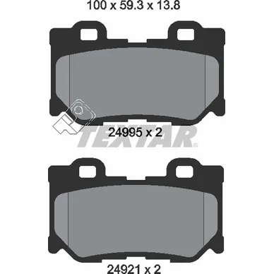 Колодки тормозные задние INFINITI NISSAN TEXTAR 2499501