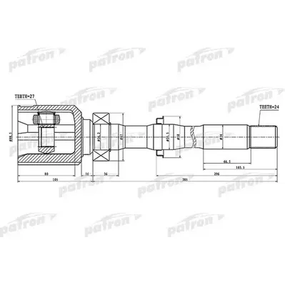 ШРУС внутренний правый 24x35.5x27 TOYOTA RAV4 ACA3/GSA3 PATRON PCV1459