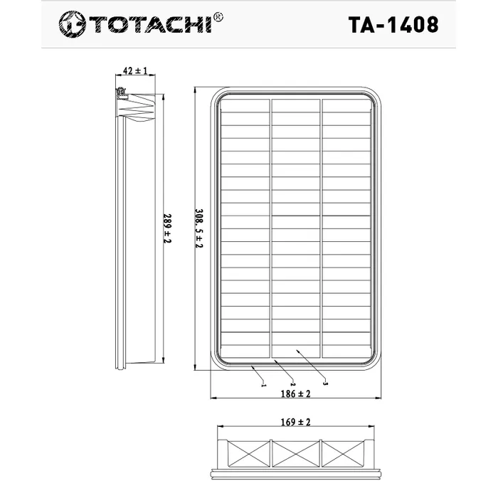 Фильтр воздушный TOTACHI TA-1408 A-174 17801-74060 MANN C 31 126 TOTACHI TA-1408