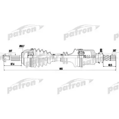 Полуось передняя левая 25x660x53x26 RENAULT: MEGANE II 1.5 PATRON PDS0244