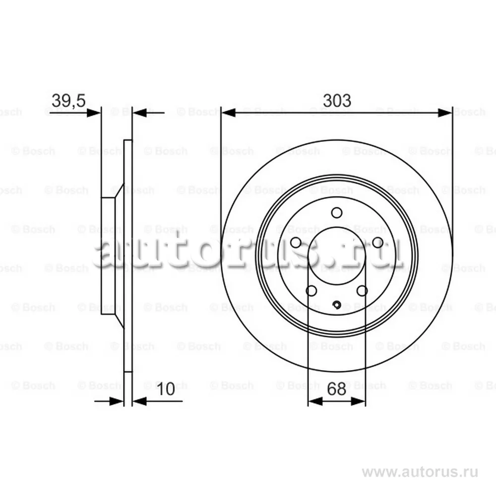 Диск тормозной задний MAZDA CX-5 11-> BOSCH 0 986 479 V04
