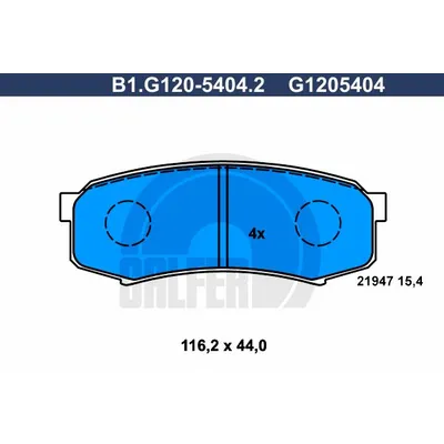 Колодки тормозные GALFER b1g12054042