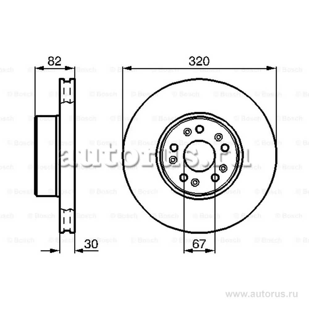 Диск тормозной передний MB W140 4.0 6.0 91 99 BOSCH 0 986 478 527