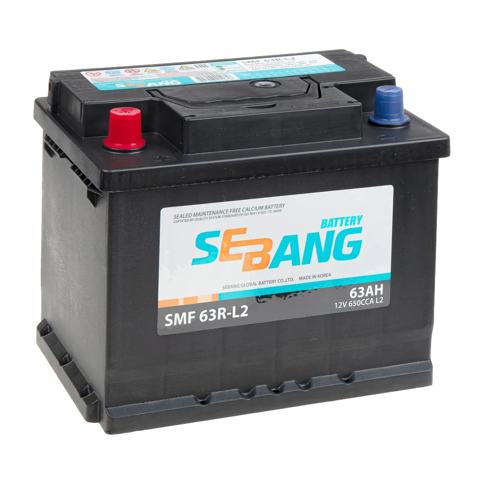 Аккумулятор SEBANG SMF 63 А/ч прямой L+ 245x175x190 L2 EN 650 А