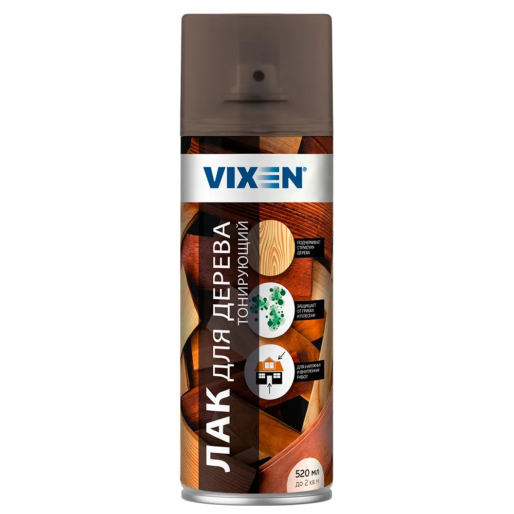 Лак для дерева тонирующий, венге, аэрозоль 520 мл VIXEN  VX91070