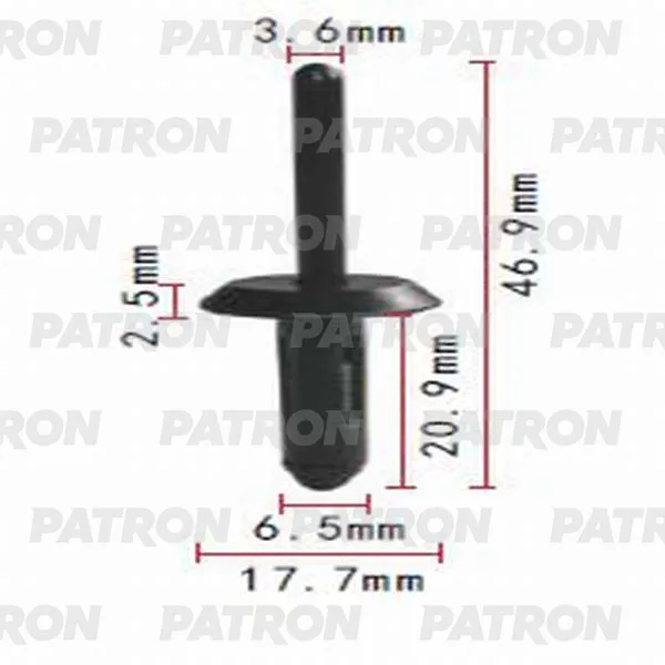 Клипса пластмассовая Audi, GM, Volkswagen применяемость: заклёпка пласт PATRON P370098
