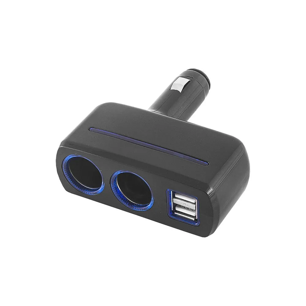 Разветвитель розетки для прикуривателя на 2 гнезда+2USB 5А+USB 2A и 1А, SKYWAY SKYWAY S02301019