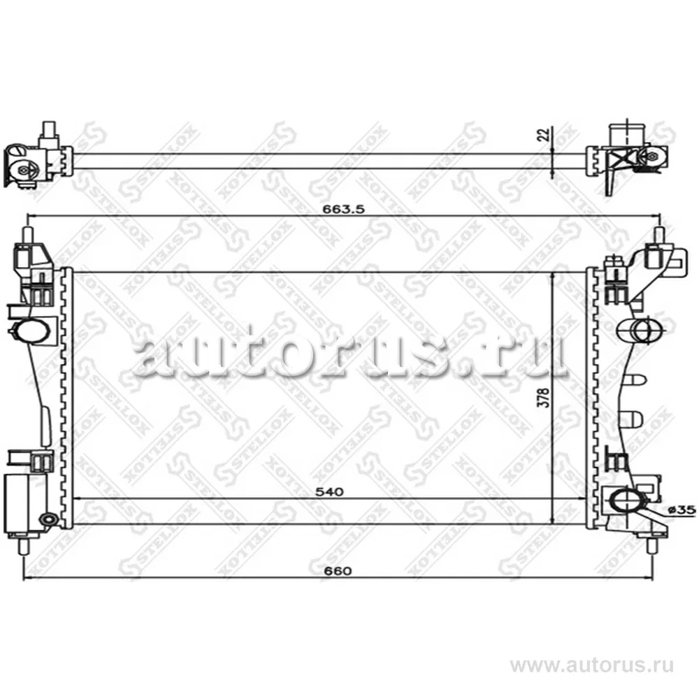 Радиатор системы охлаждения Opel Corsa D 1.0-1.4i 06> STELLOX 10-25404-SX