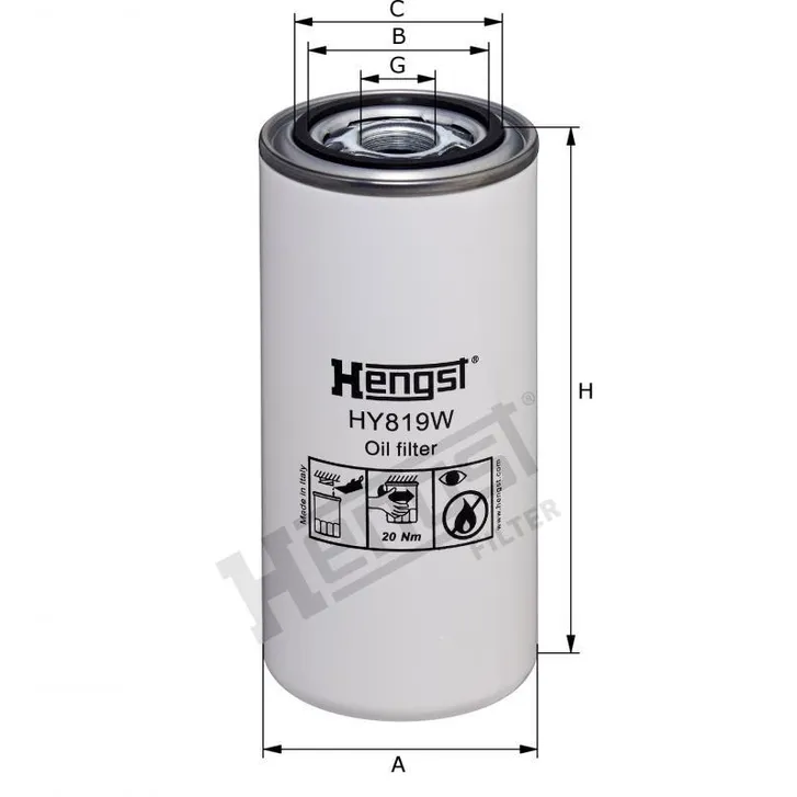 Фильтр гидравлический HENGST HY819W